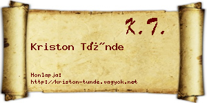 Kriston Tünde névjegykártya